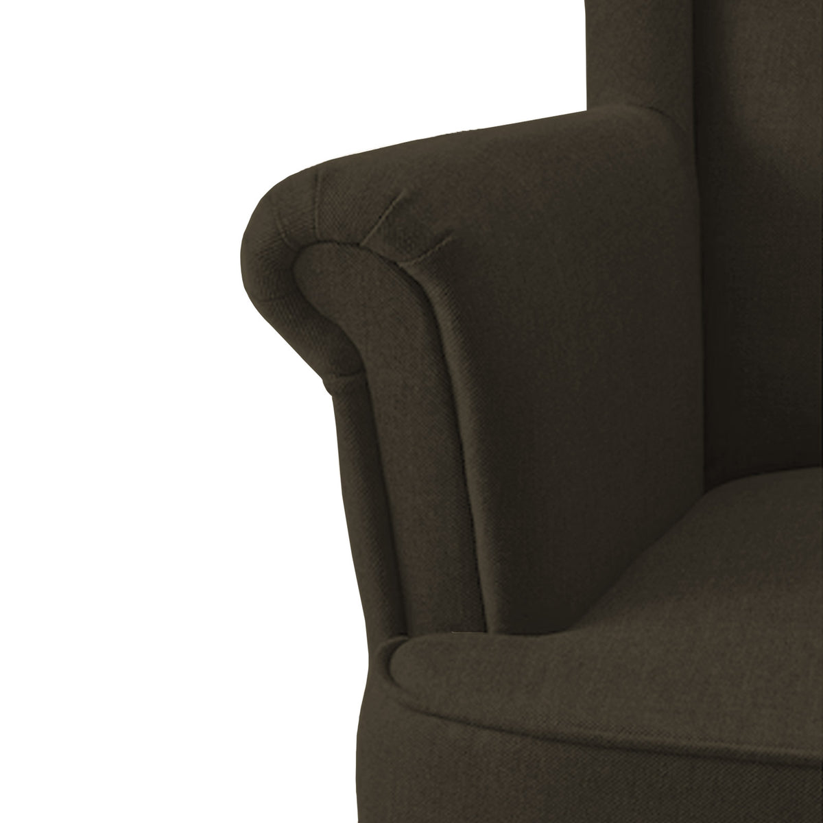 Linen Chair king with Two Wings - E3 Dark Brown
