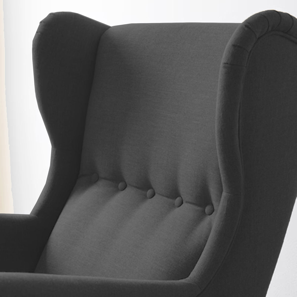 Linen Chair king with Two Wings - E3 Dark Grey