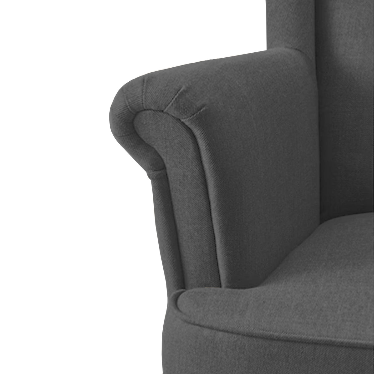 Linen Chair king with Two Wings - E3 Dark Grey