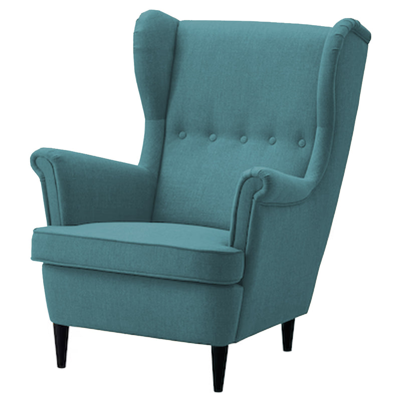 Linen Chair king with Two Wings - Turquoise - E3
