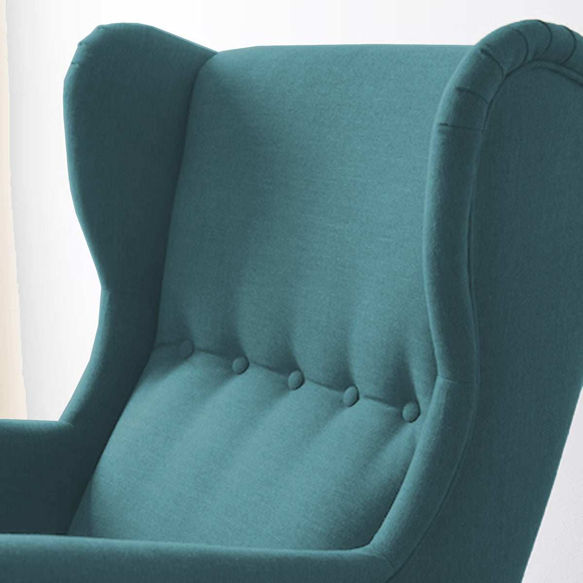 Linen Chair king with Two Wings - E3 Turquoise