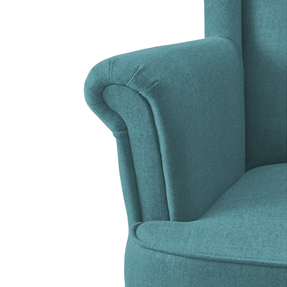 Linen Chair king with Two Wings - E3 Turquoise