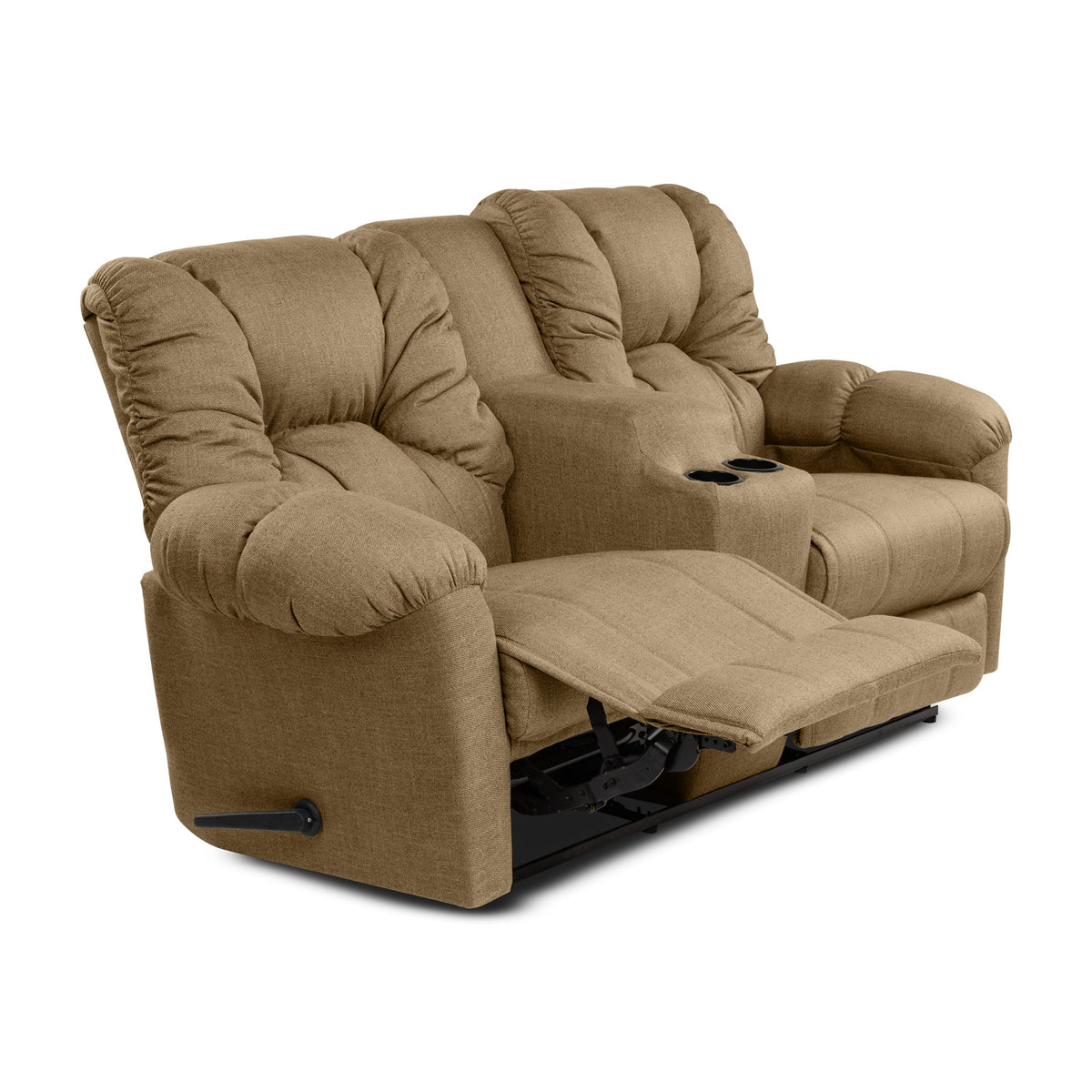 Linen Double Cinematic Recliner Chair with Cups Holder - American Polo Beige