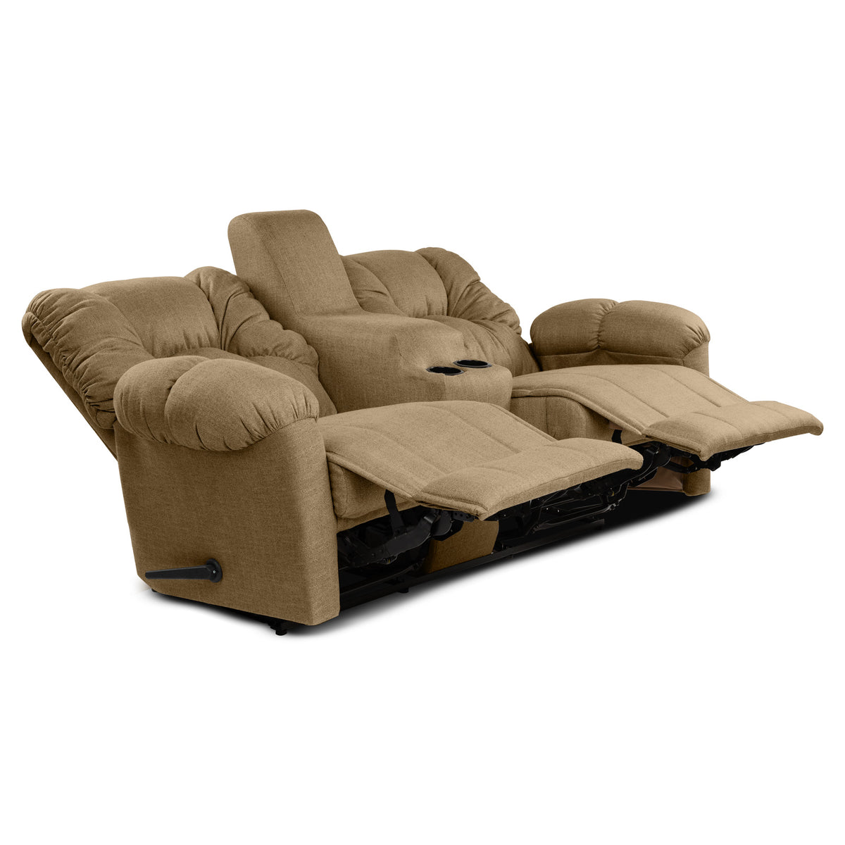 Linen Double Cinematic Recliner Chair with Cups Holder - American Polo Beige