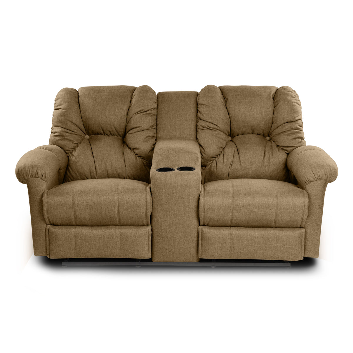 Linen Double Cinematic Recliner Chair with Cups Holder - American Polo Beige