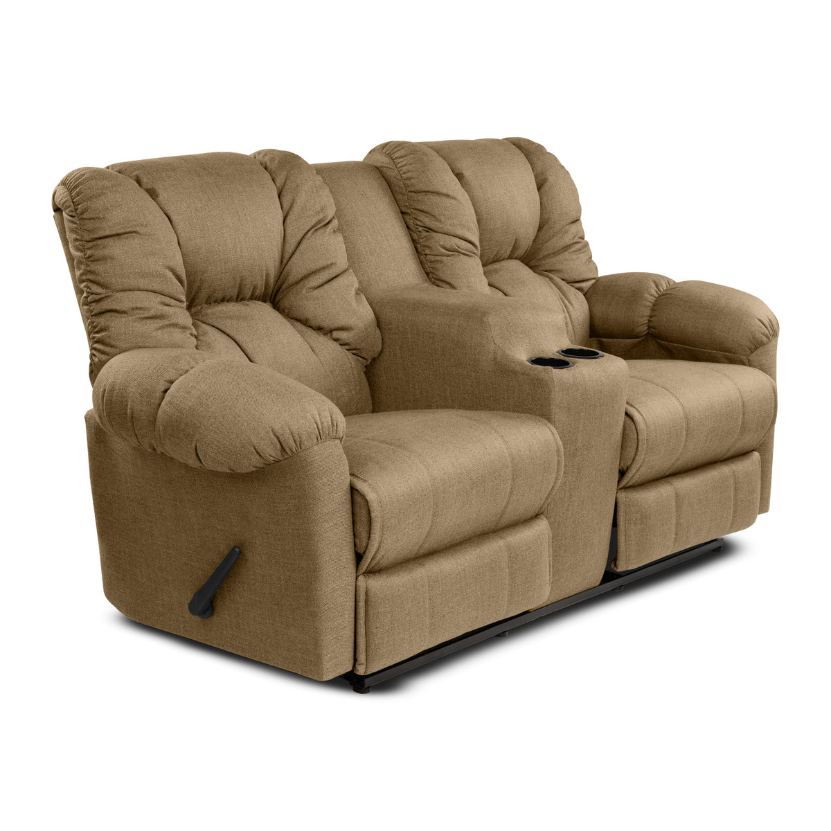 Linen Double Cinematic Recliner Chair with Cups Holder - American Polo Beige
