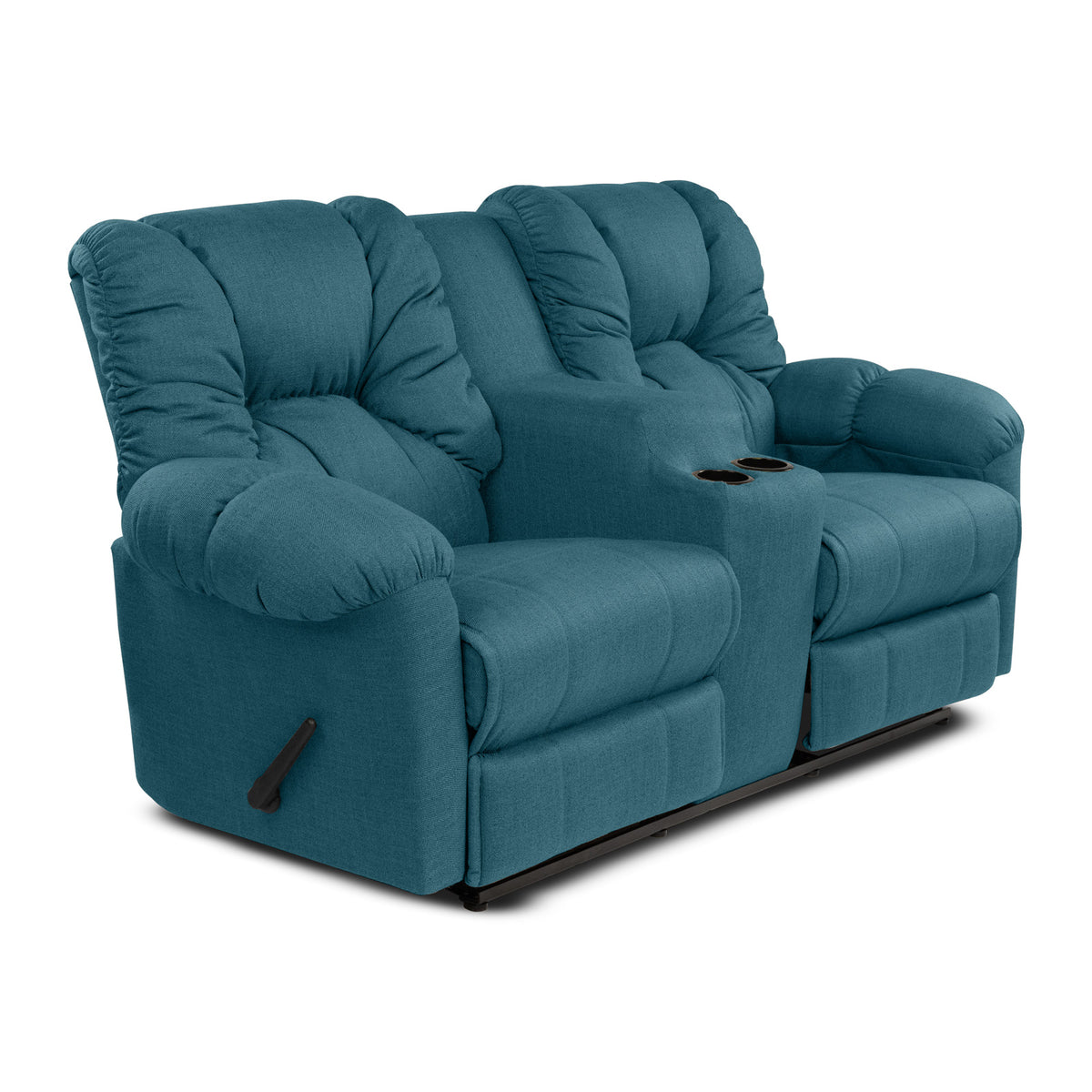 Linen Double Cinematic Recliner Chair with Cups Holder - American Polo Turquoise