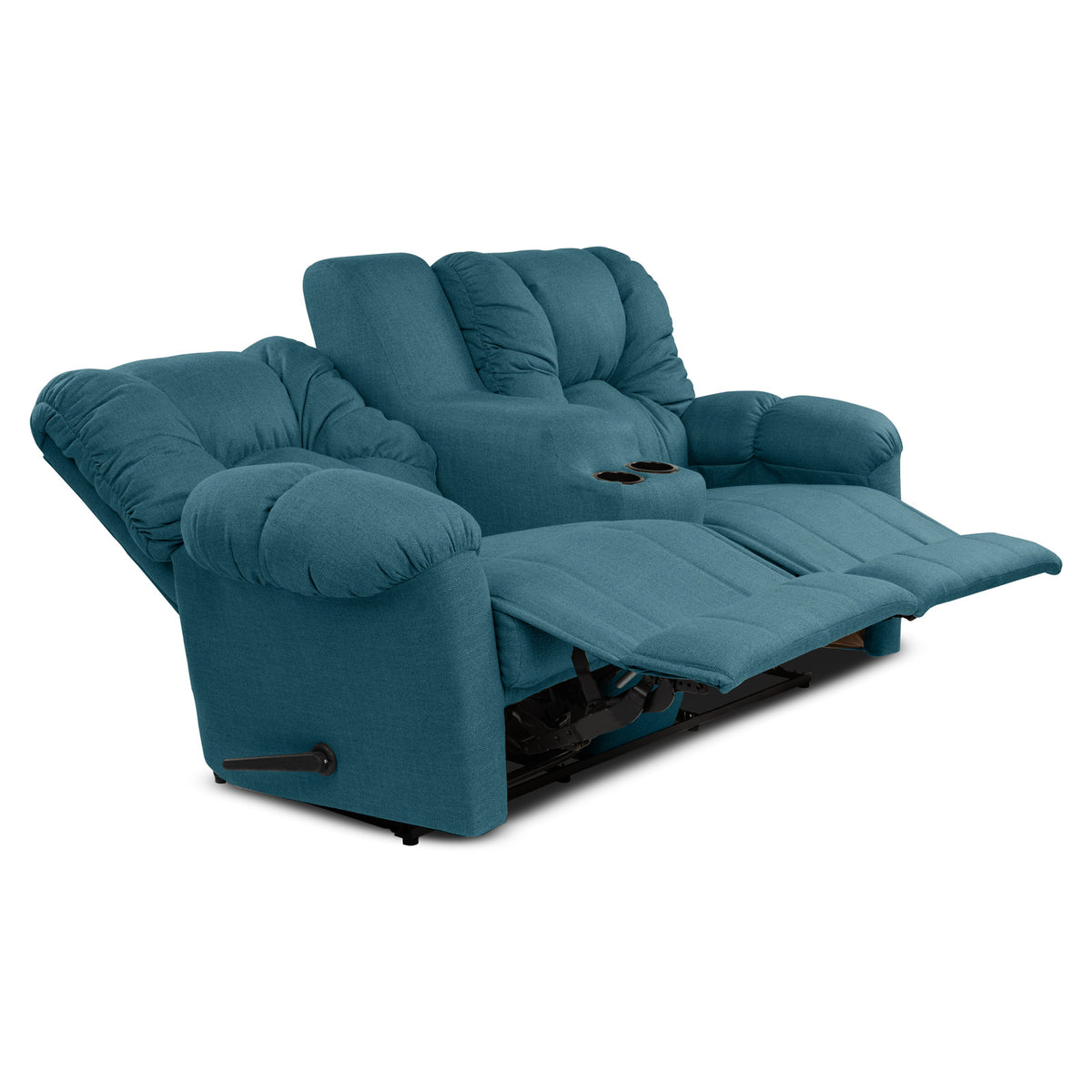 Linen Double Cinematic Recliner Chair with Cups Holder - American Polo Turquoise