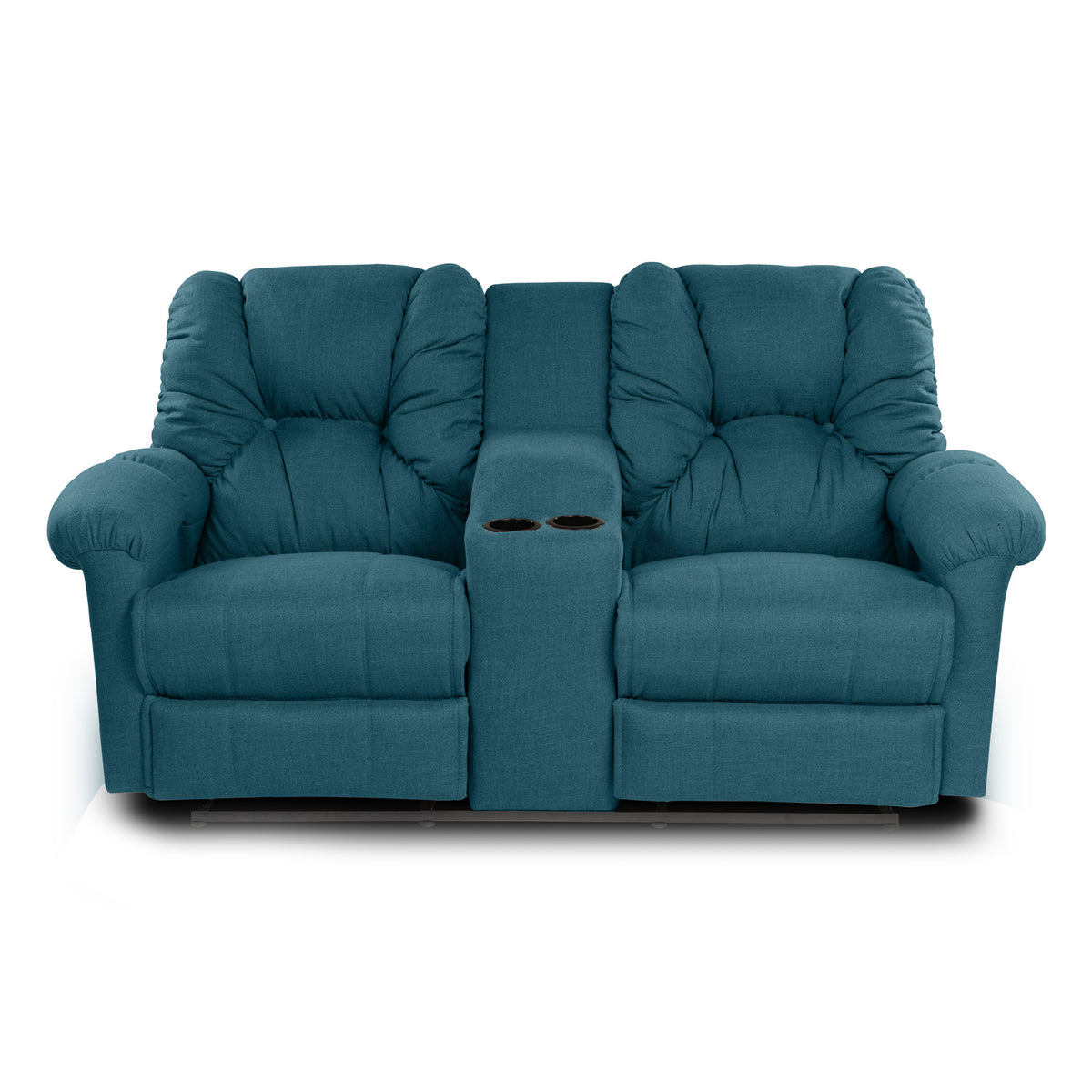 Linen Double Cinematic Recliner Chair with Cups Holder - American Polo Turquoise