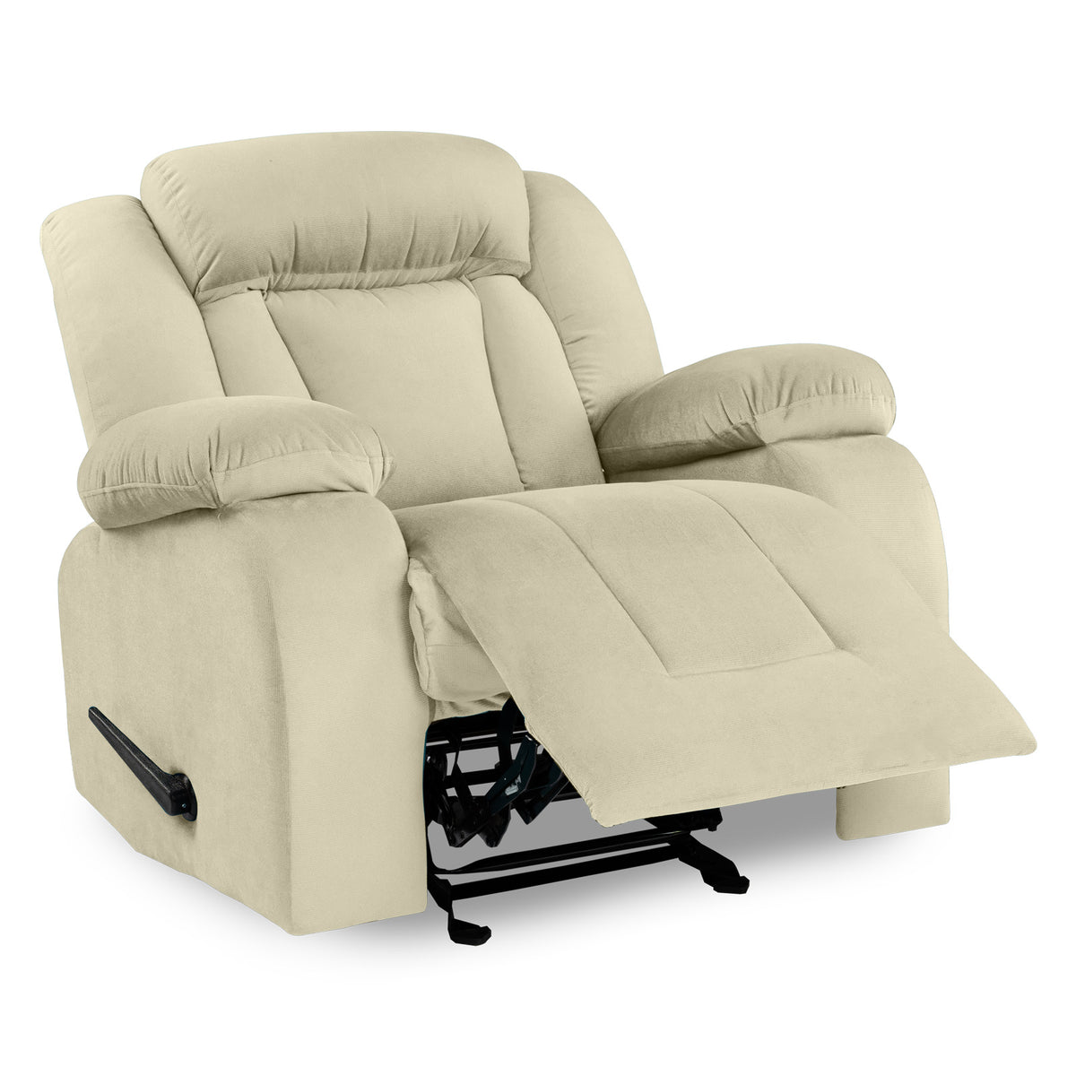 Velvet Classic Recliner Chair - NZ50 Light Beige Rocking & Rotating
