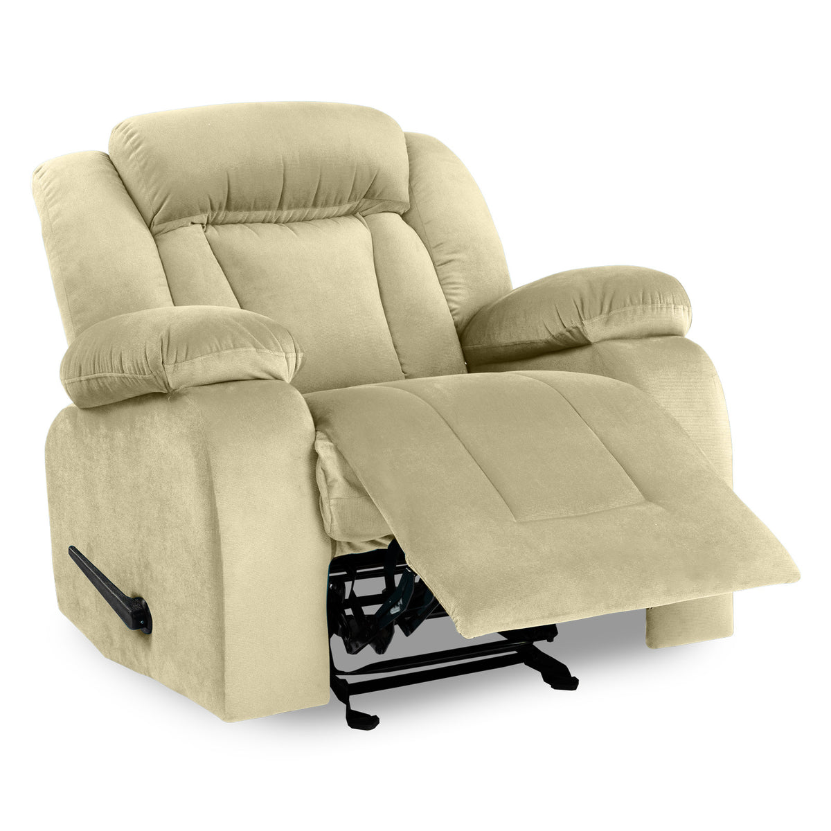 Velvet Classic Recliner Chair - NZ50 Dark Ivory Rocking & Rotating