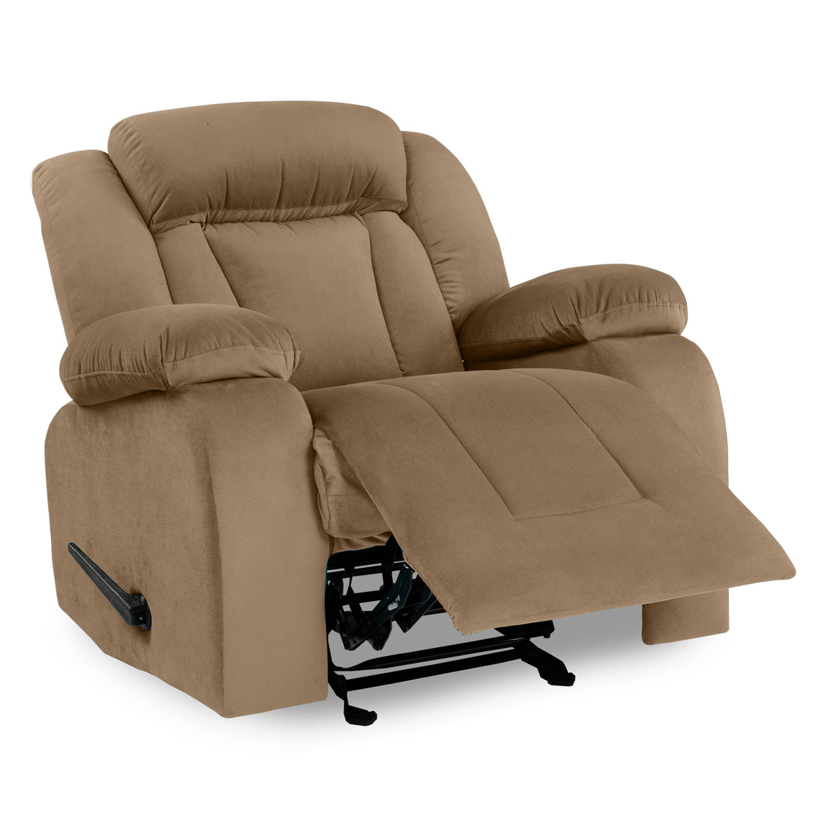 Velvet Classic Recliner Chair - NZ50 Light Brown Rocking & Rotating