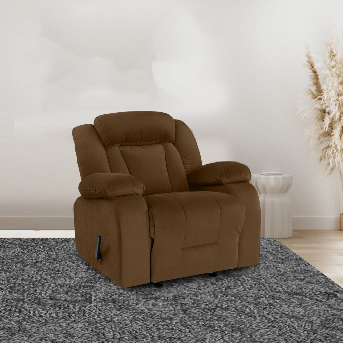 Velvet Classic Recliner Chair - NZ50 Brown Rocking