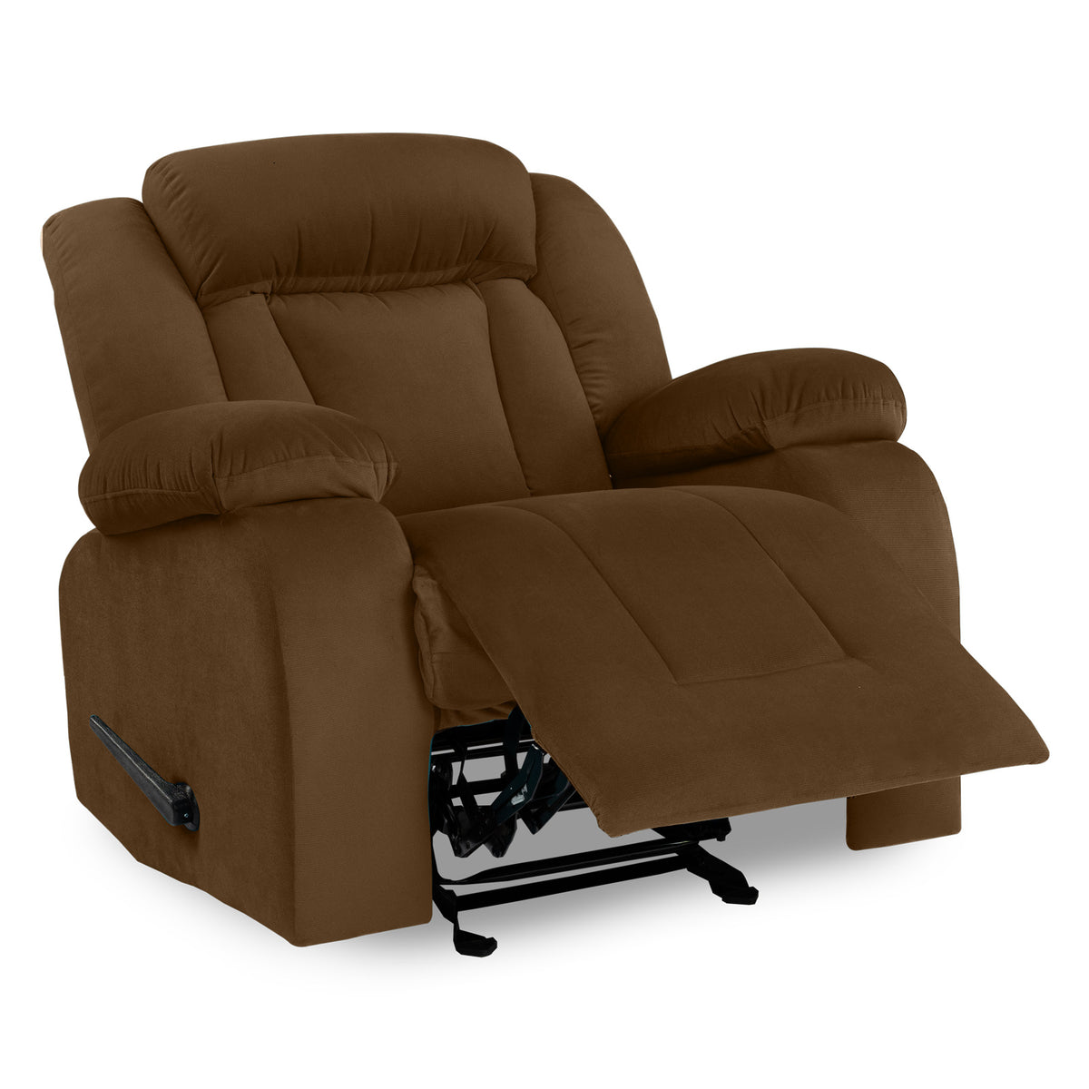Velvet Classic Recliner Chair - NZ50 Brown Rocking & Rotating