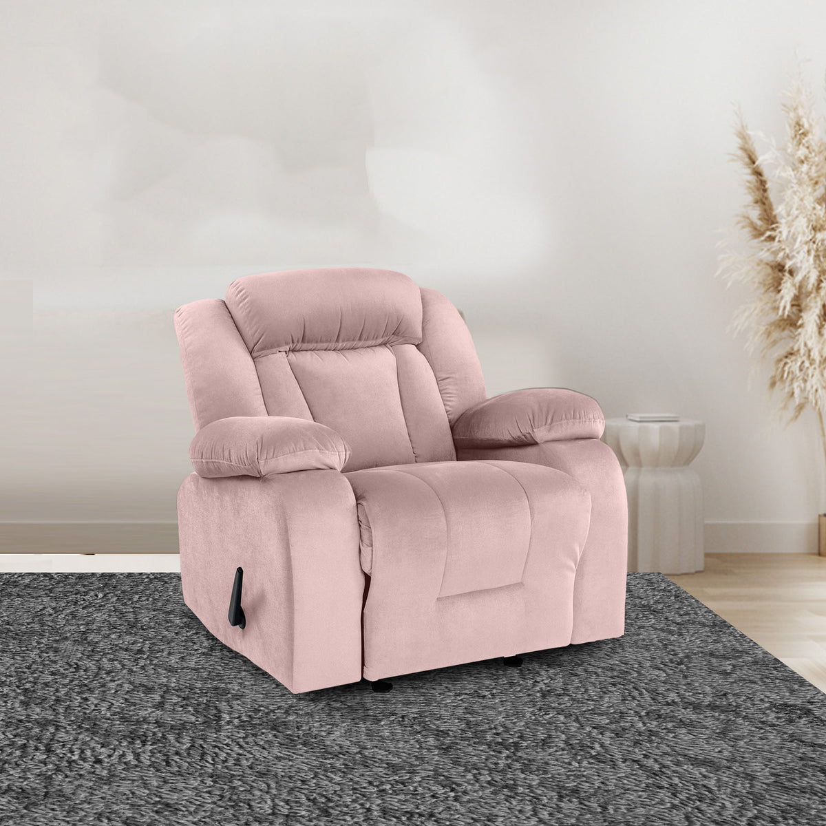 Velvet Classic Recliner Chair - NZ50 Light Pink Classic