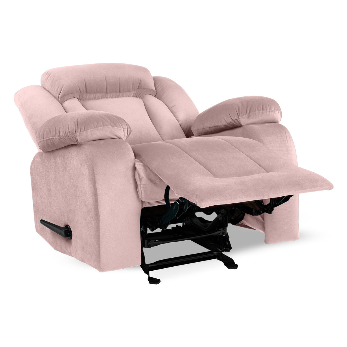Velvet Classic Recliner Chair - NZ50 Light Pink Rocking