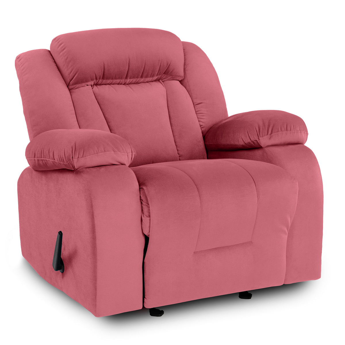 Velvet Classic Recliner Chair - NZ50 Dark Pink Rocking & Rotating