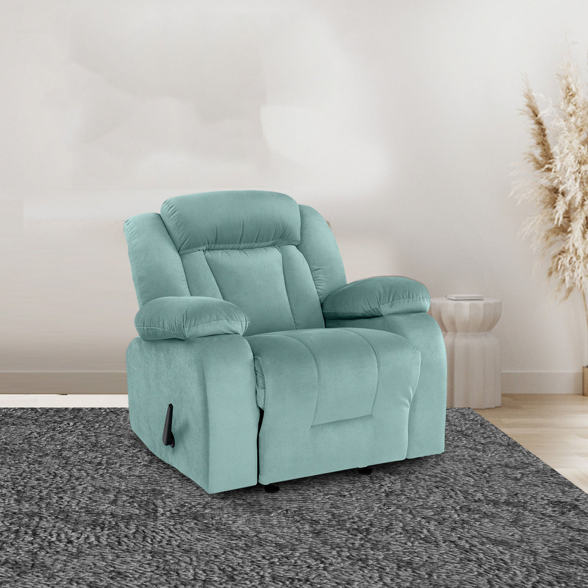 Velvet Classic Recliner Chair - NZ50 Light Turquoise Rocking & Rotating