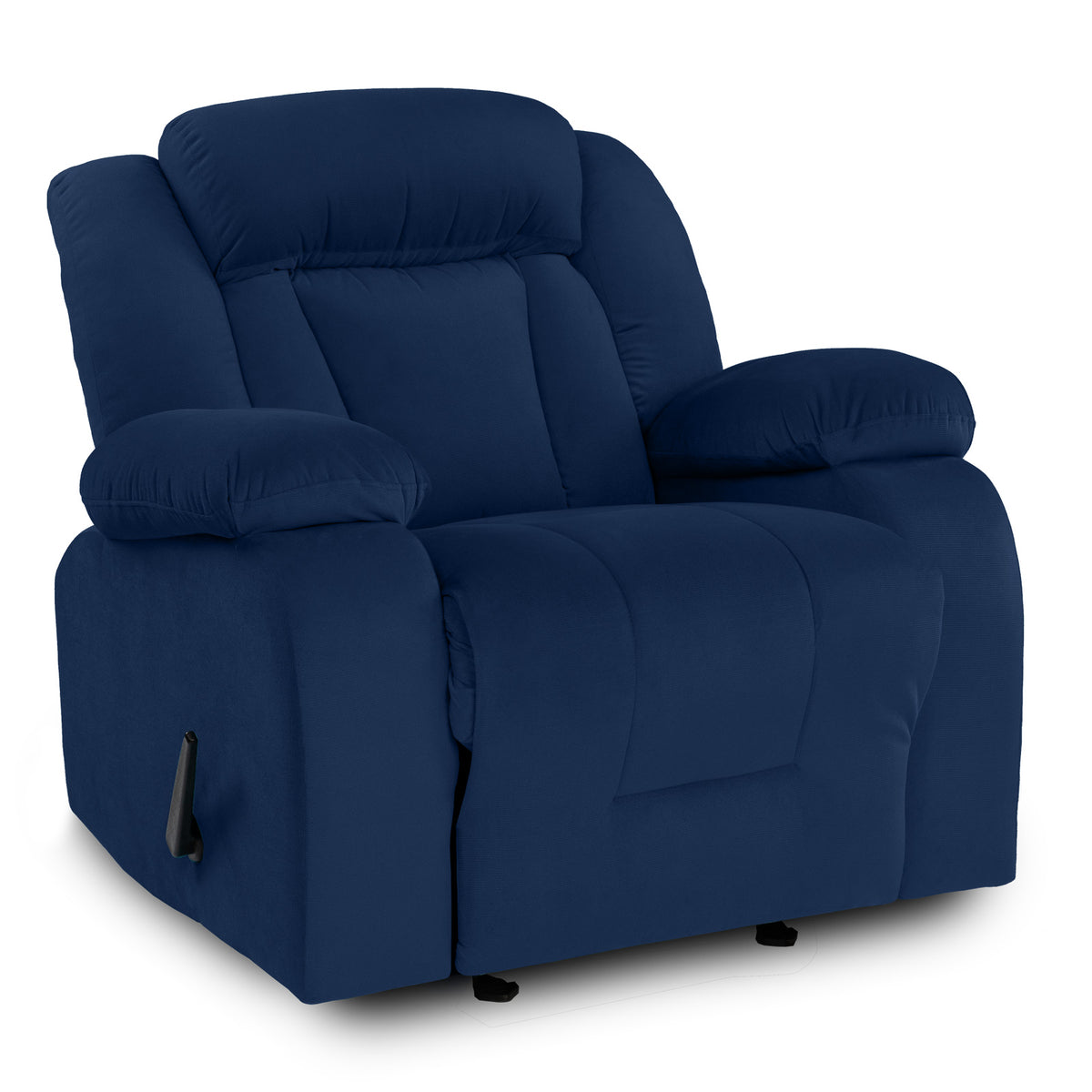 Velvet Classic Recliner Chair - NZ50 Dark Blue Rocking & Rotating