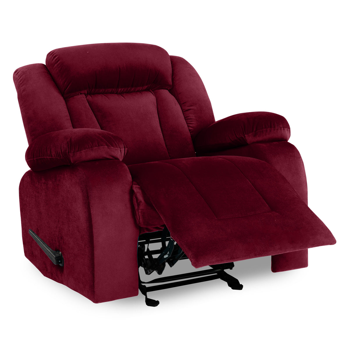 Velvet Classic Recliner Chair - NZ50 Burgundy Rocking