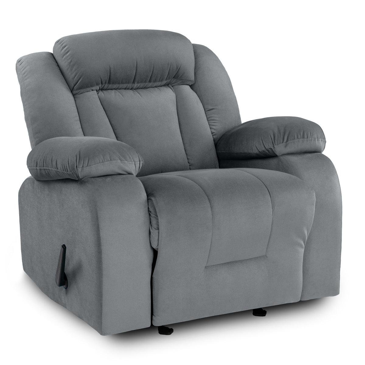 Velvet Classic Recliner Chair - NZ50 Grey Rocking & Rotating