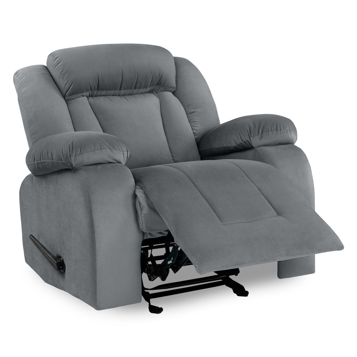 Velvet Classic Recliner Chair - NZ50 Grey Rocking & Rotating