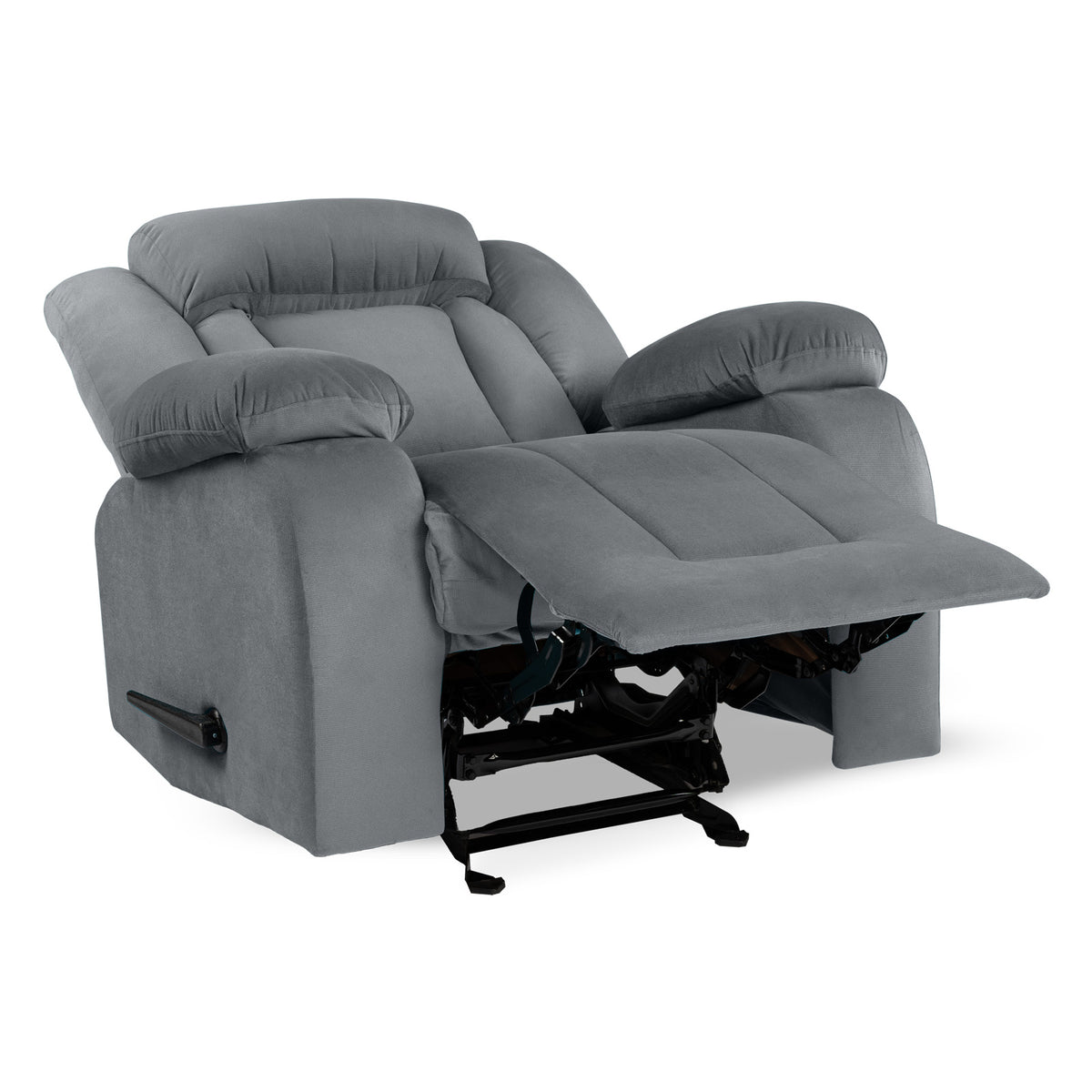 Velvet Classic Recliner Chair - NZ50 Grey Rocking & Rotating
