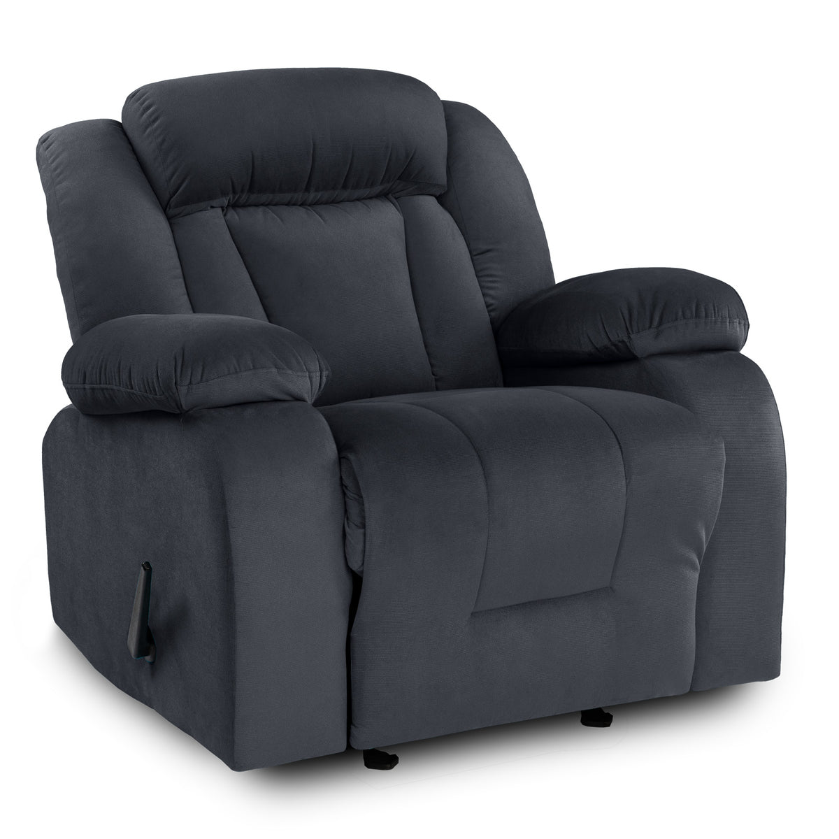 Velvet Classic Recliner Chair - NZ50 Dark Grey Rocking