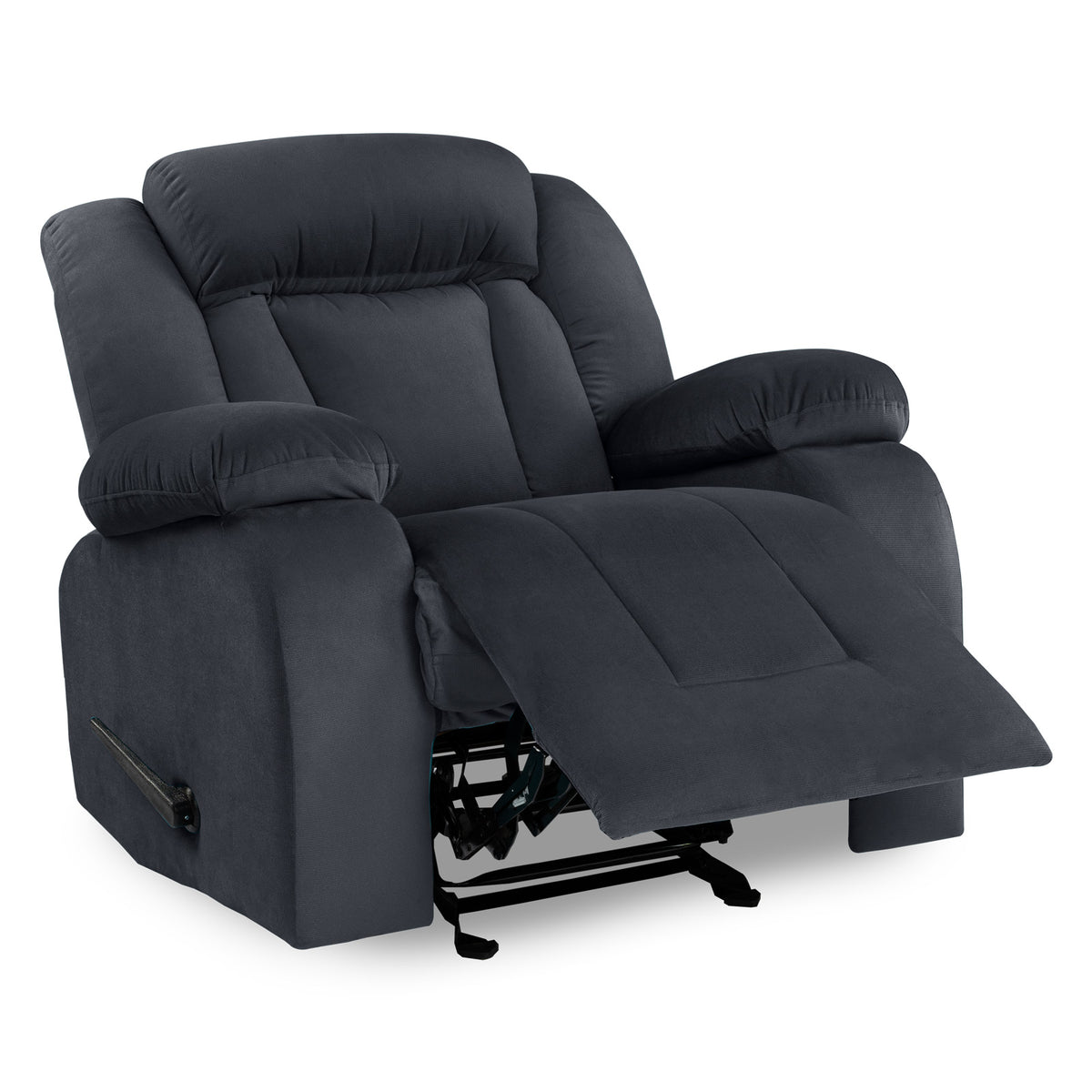 Velvet Classic Recliner Chair - NZ50 Dark Grey Rocking & Rotating