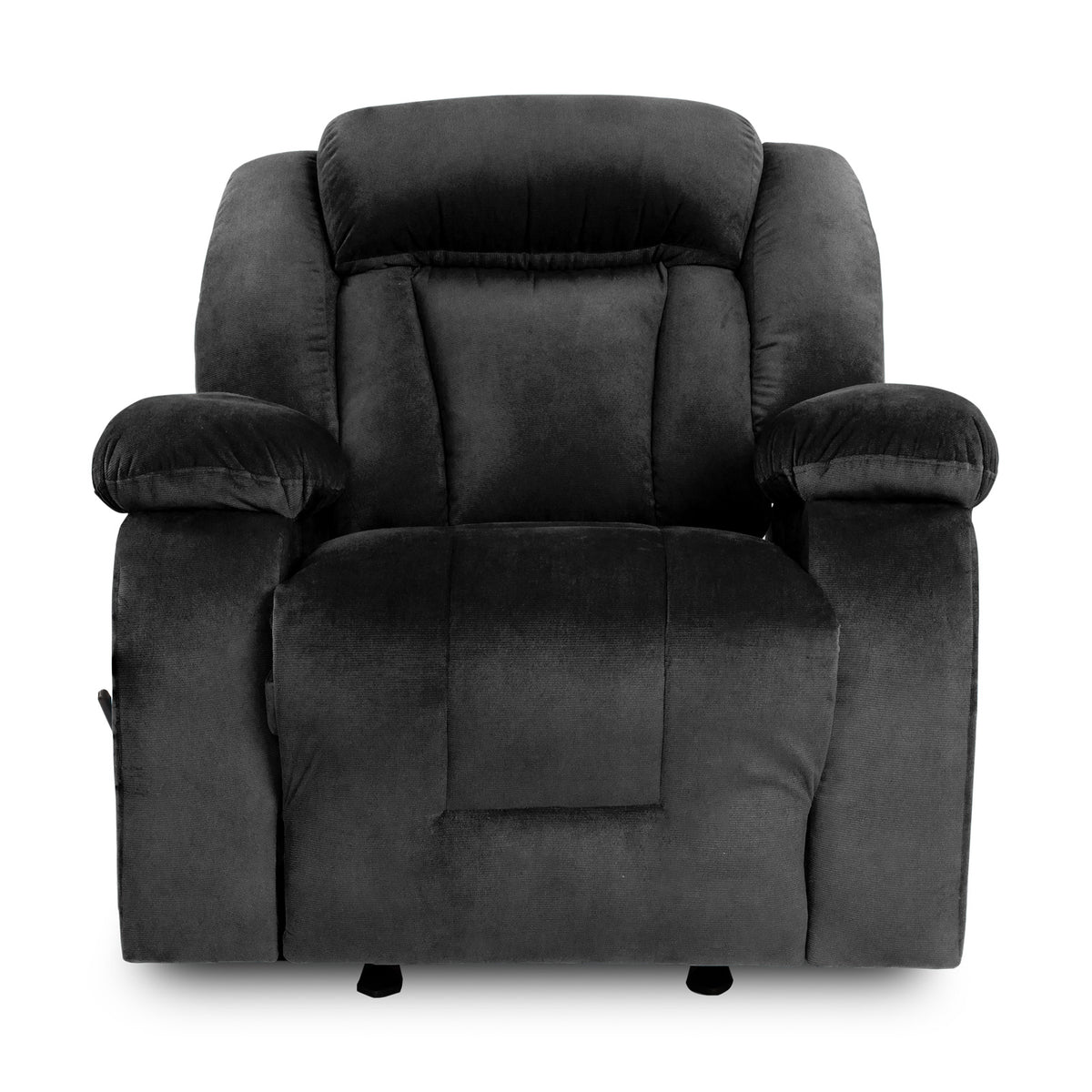 Velvet Classic Recliner Chair - NZ50 Black Rocking & Rotating
