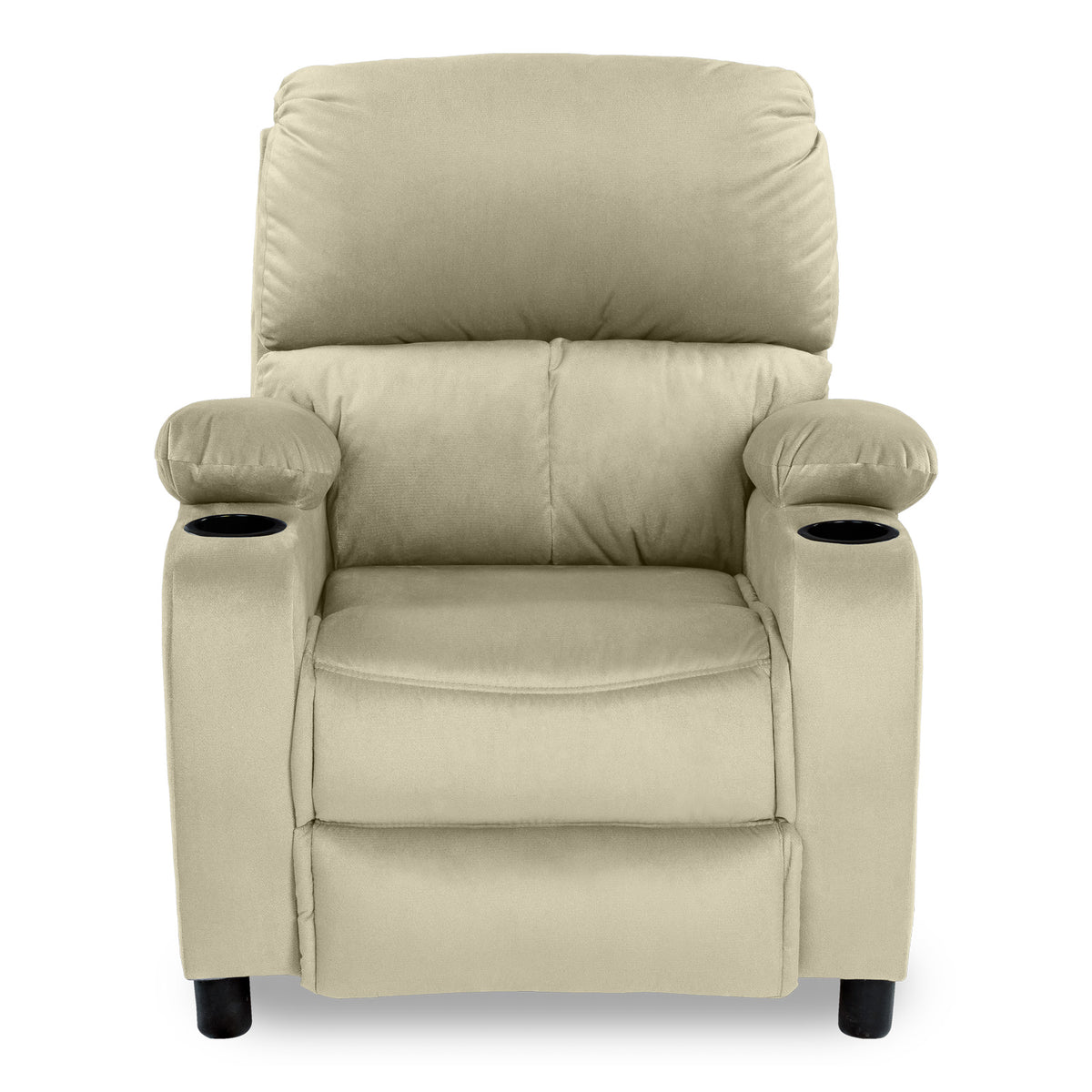 Velvet Classic Cinematic Recliner Chair with Cups Holder - NZ70 Light Beige