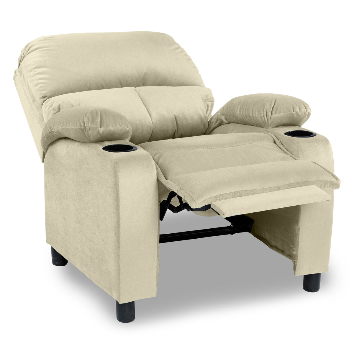 Velvet Classic Cinematic Recliner Chair with Cups Holder - NZ70 Light Beige