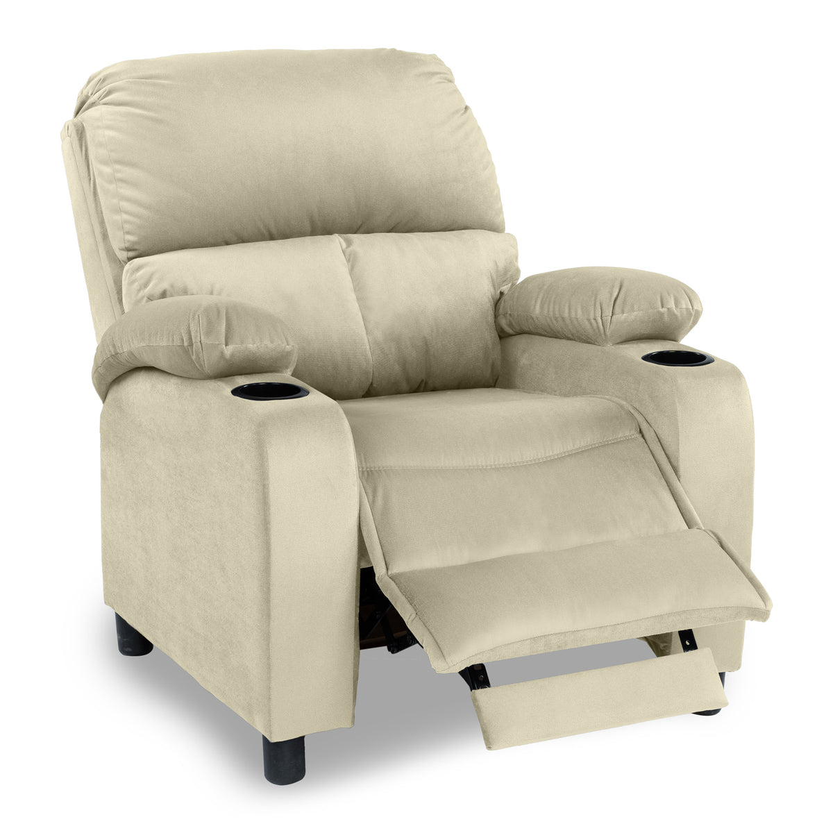 Velvet Classic Cinematic Recliner Chair with Cups Holder - NZ70 Light Beige
