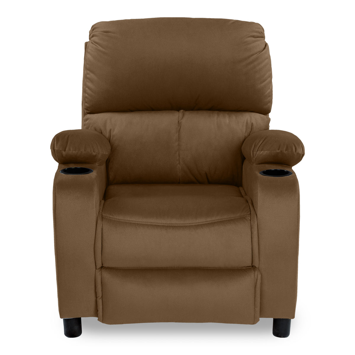 Velvet Classic Cinematic Recliner Chair with Cups Holder - NZ70 Light Brown