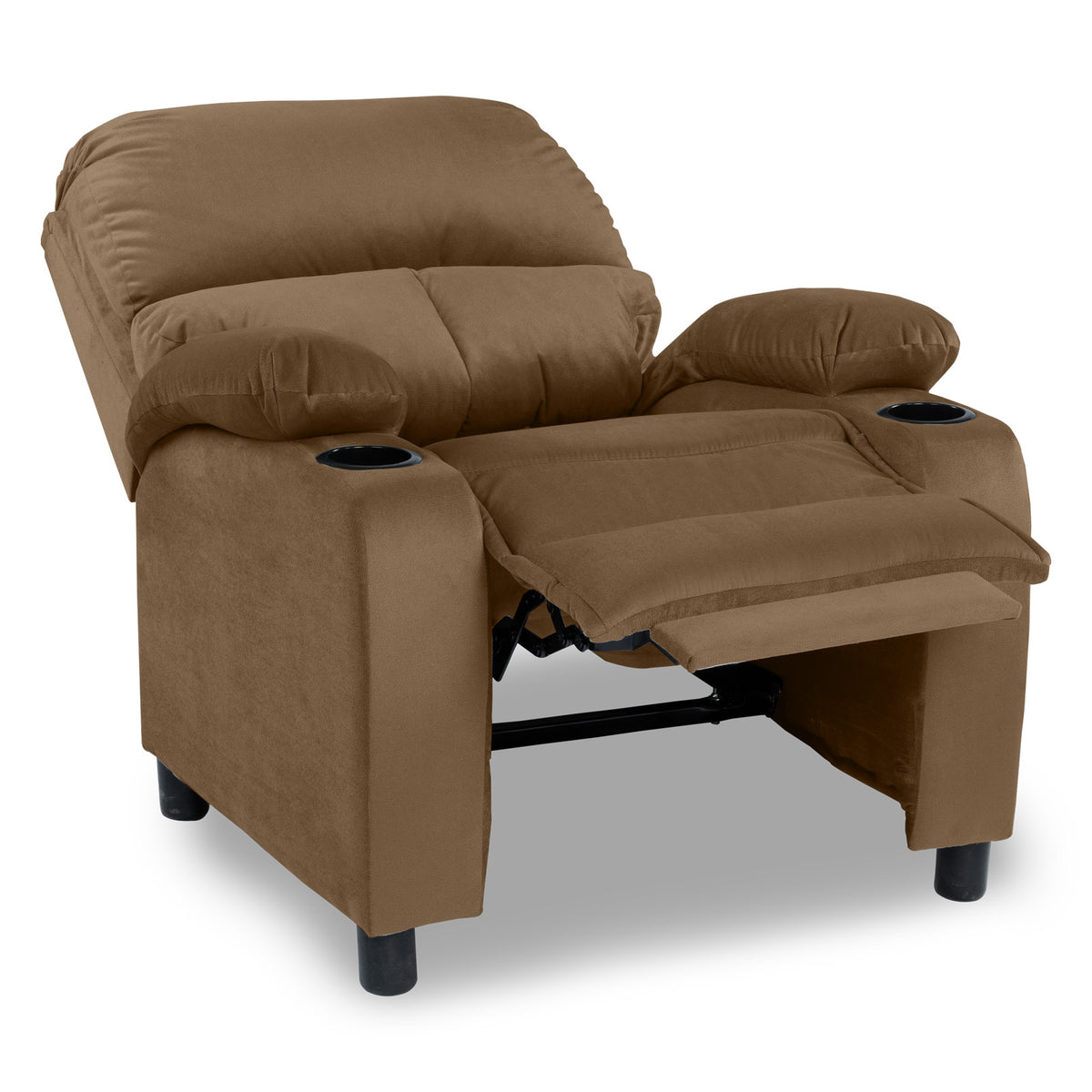 Velvet Classic Cinematic Recliner Chair with Cups Holder - NZ70 Light Brown