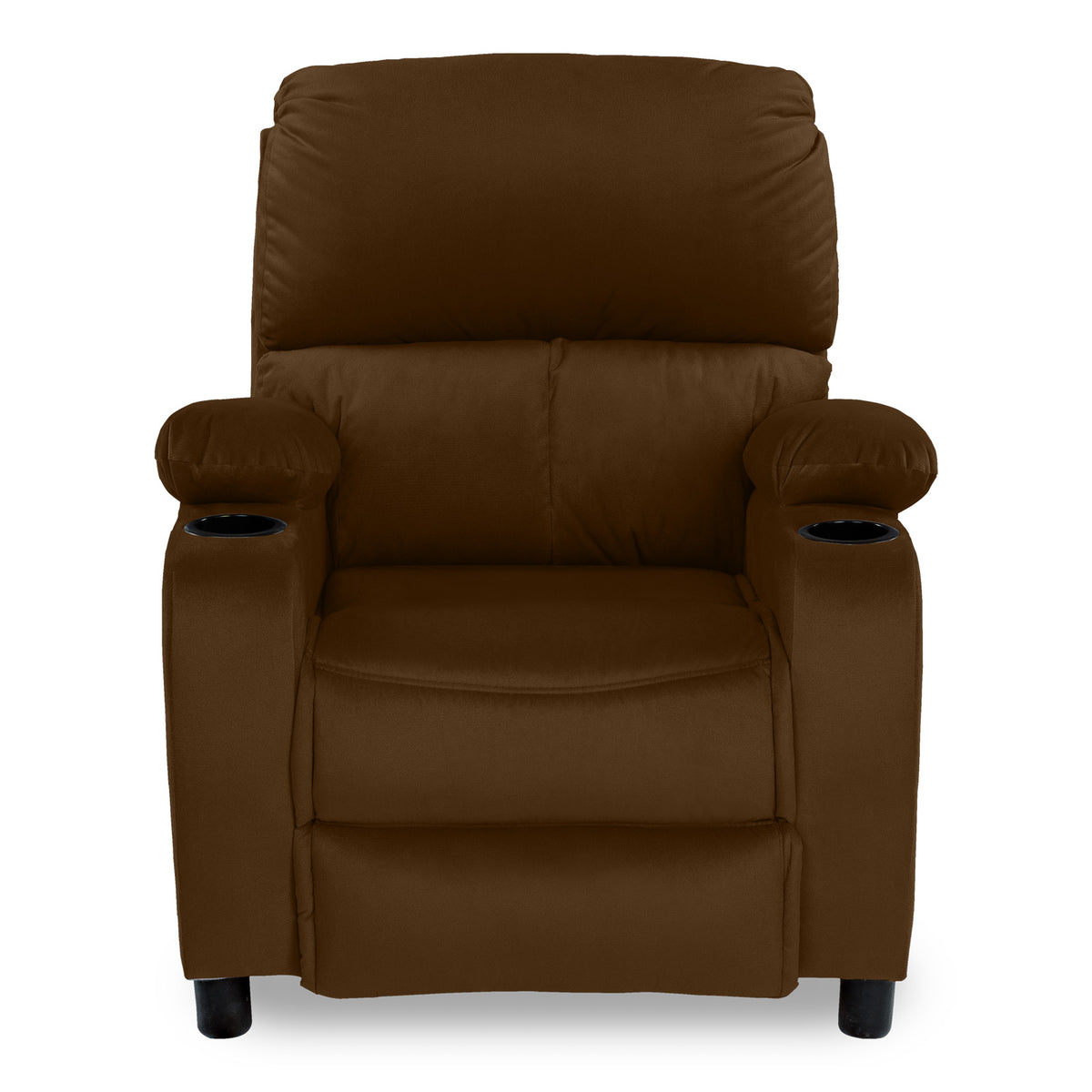 Velvet Classic Cinematic Recliner Chair with Cups Holder - NZ70 Brown