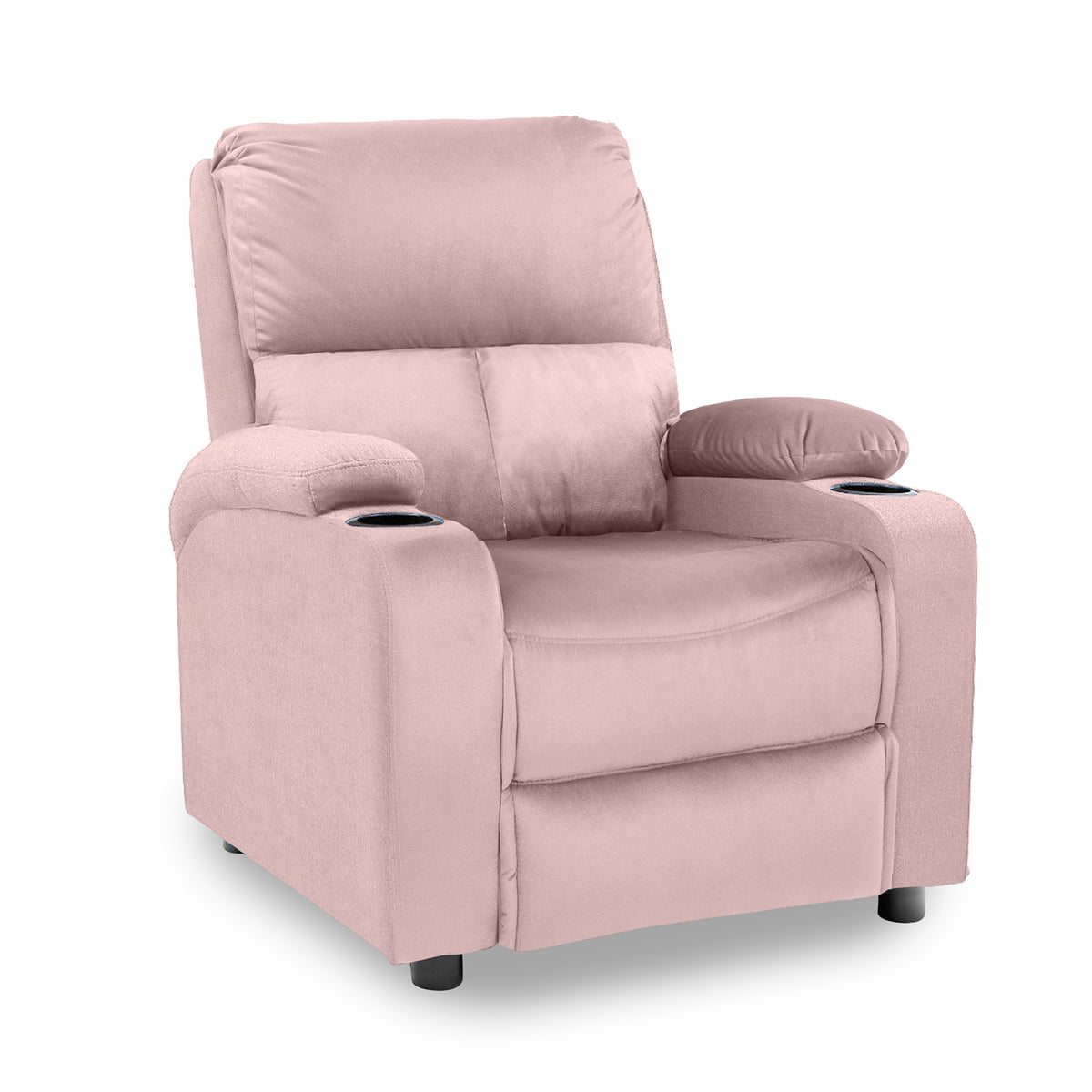 Velvet Classic Cinematic Recliner Chair with Cups Holder - NZ70 Light Pink