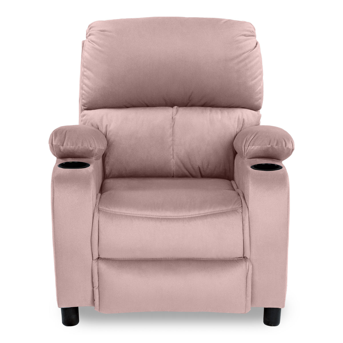 Velvet Classic Cinematic Recliner Chair with Cups Holder - NZ70 Light Pink