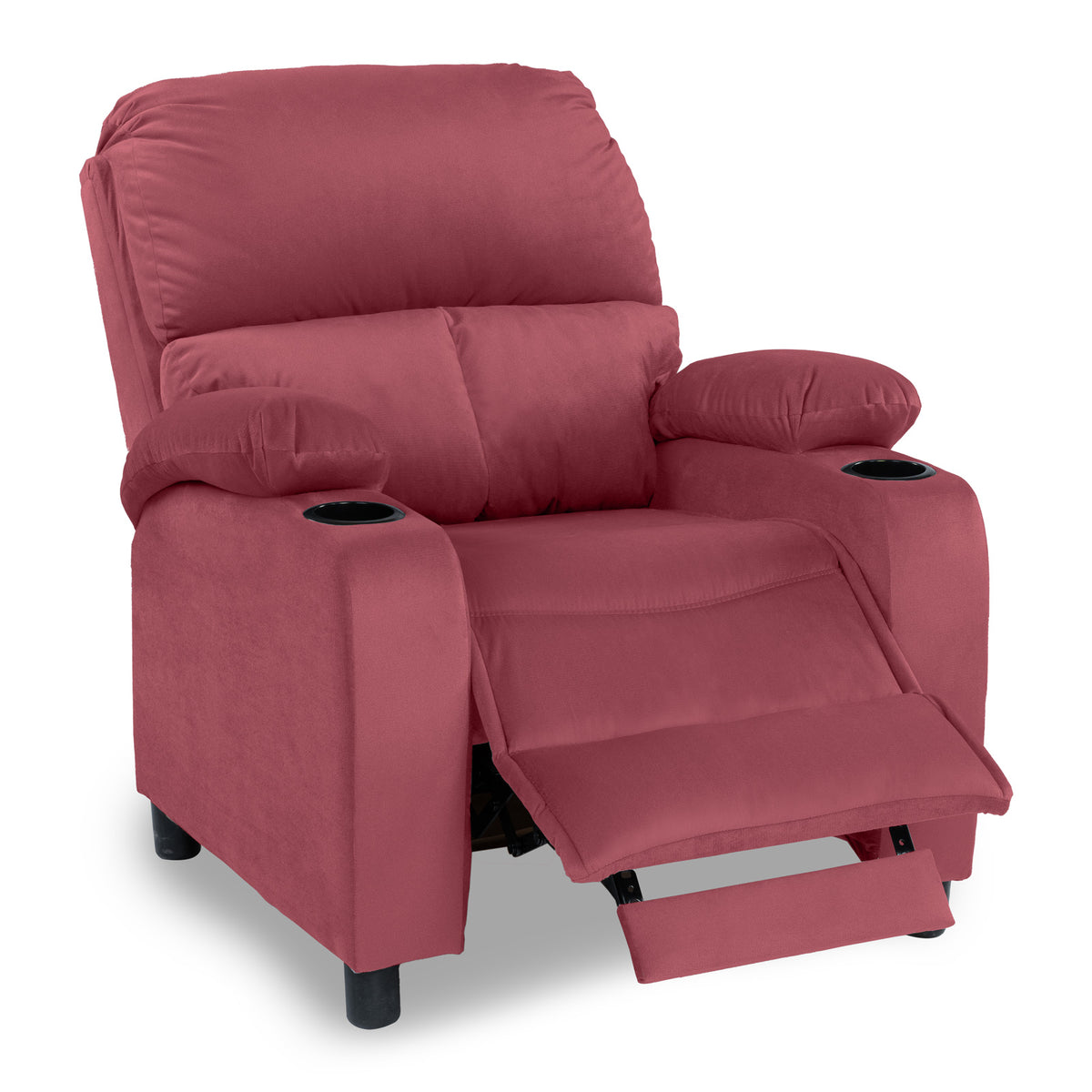 Velvet Classic Cinematic Recliner Chair with Cups Holder - NZ70 Dark Pink