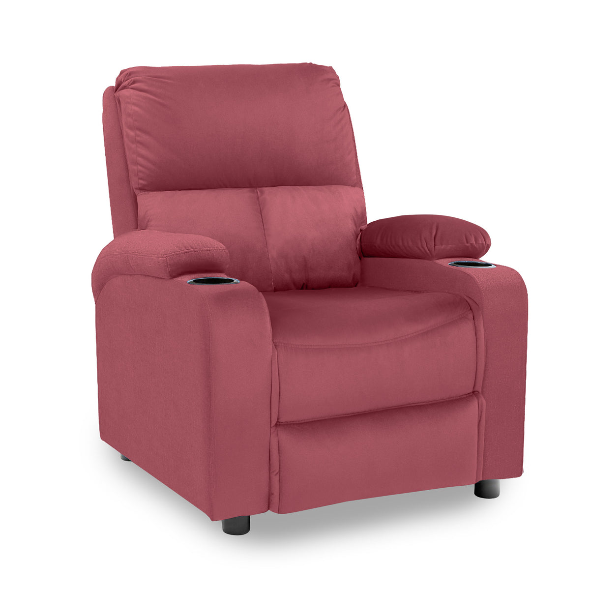 Velvet Classic Cinematic Recliner Chair with Cups Holder - NZ70 Dark Pink