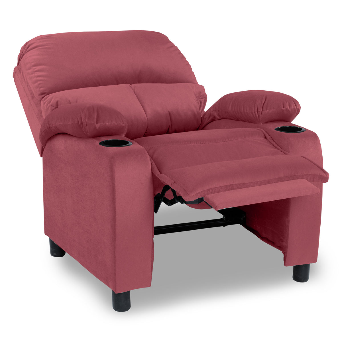 Velvet Classic Cinematic Recliner Chair with Cups Holder - NZ70 Dark Pink