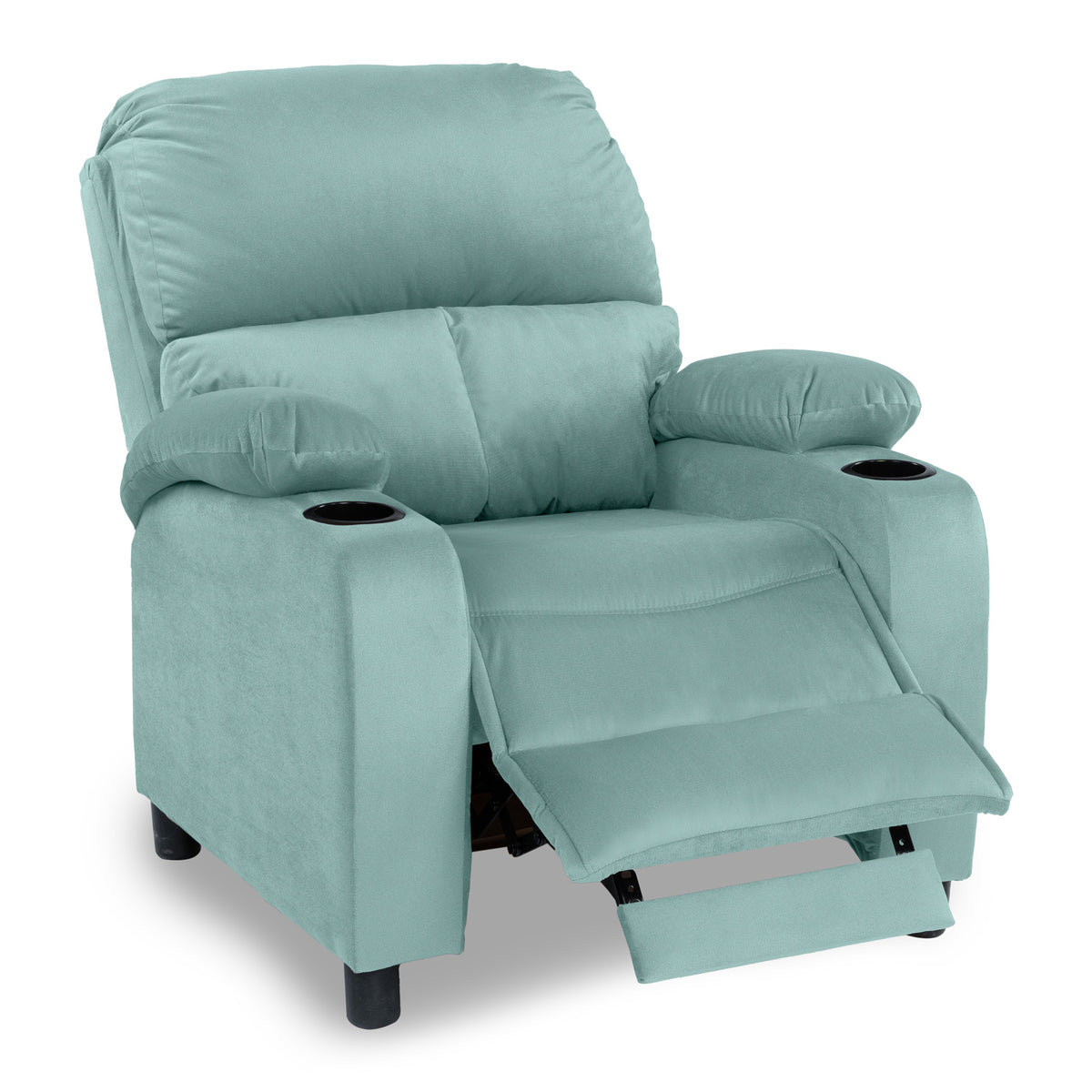 Velvet Classic Cinematic Recliner Chair with Cups Holder - NZ70 Light Turquoise