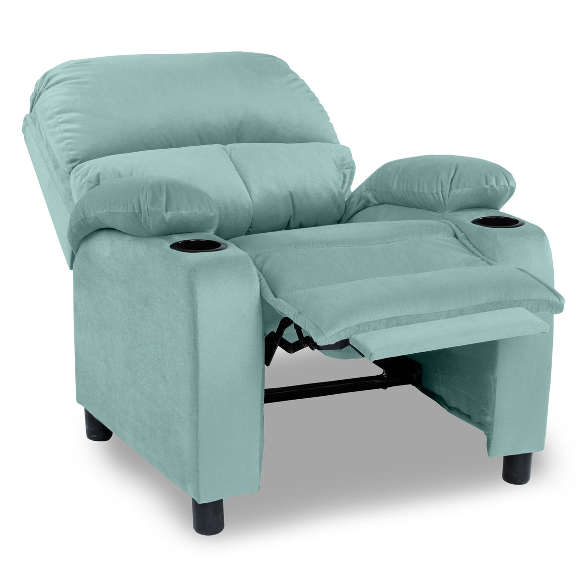 Velvet Classic Cinematic Recliner Chair with Cups Holder - NZ70 Light Turquoise