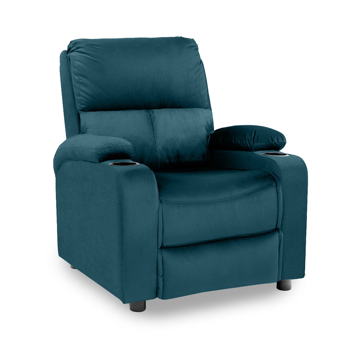 Velvet Classic Cinematic Recliner Chair with Cups Holder - NZ70 Dark Turquoise