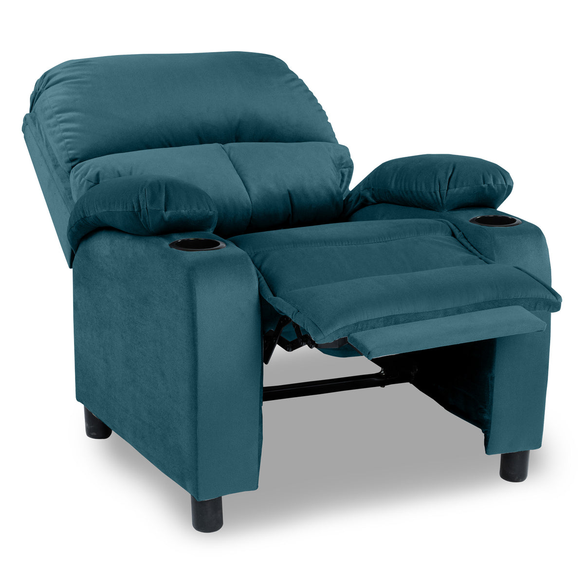 Velvet Classic Cinematic Recliner Chair with Cups Holder - NZ70 Dark Turquoise