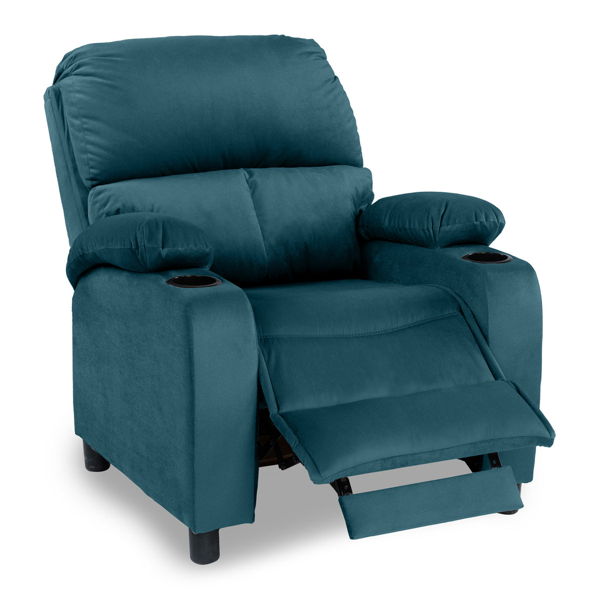 Velvet Classic Cinematic Recliner Chair with Cups Holder - NZ70 Dark Turquoise