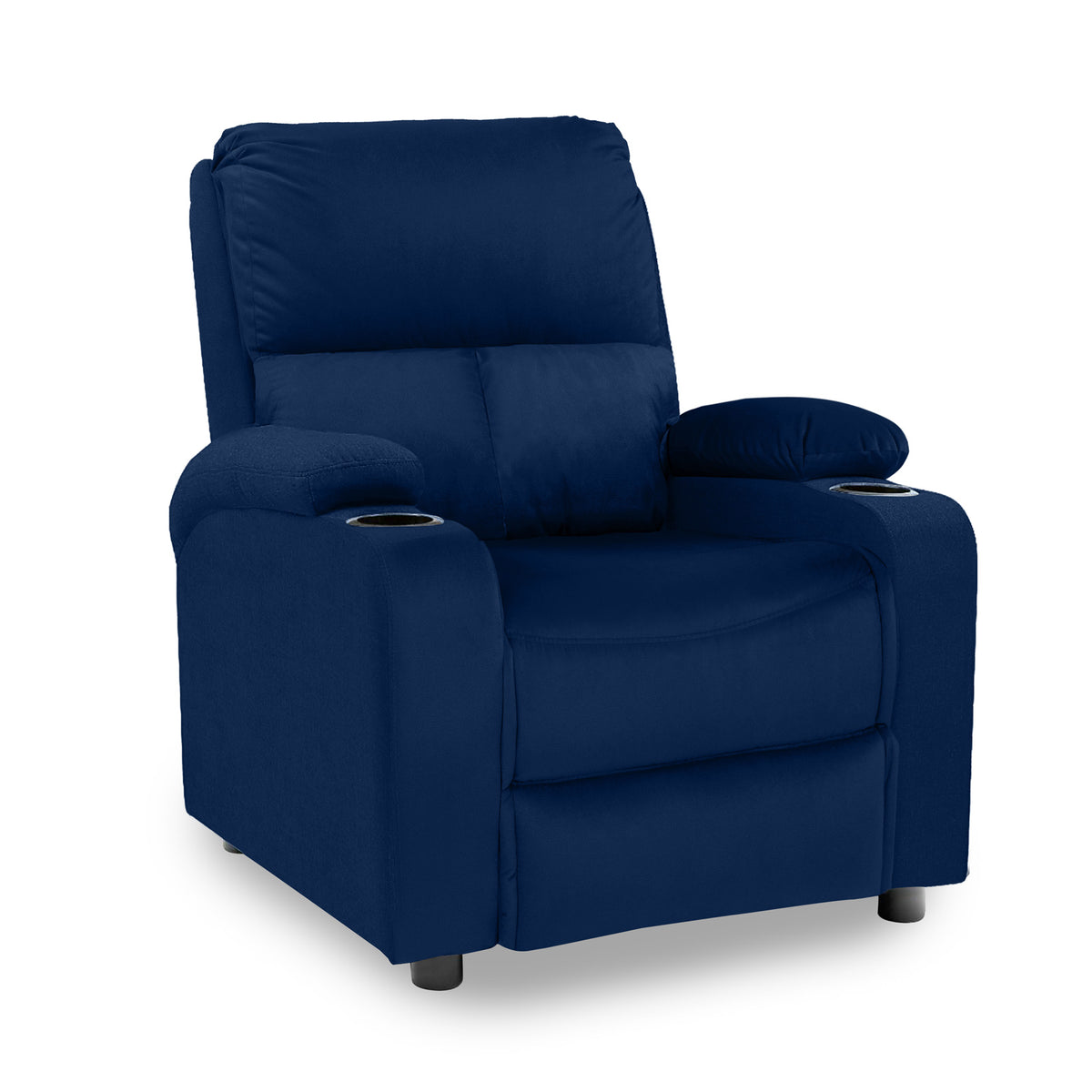 Velvet Classic Cinematic Recliner Chair with Cups Holder - NZ70 Dark Blue