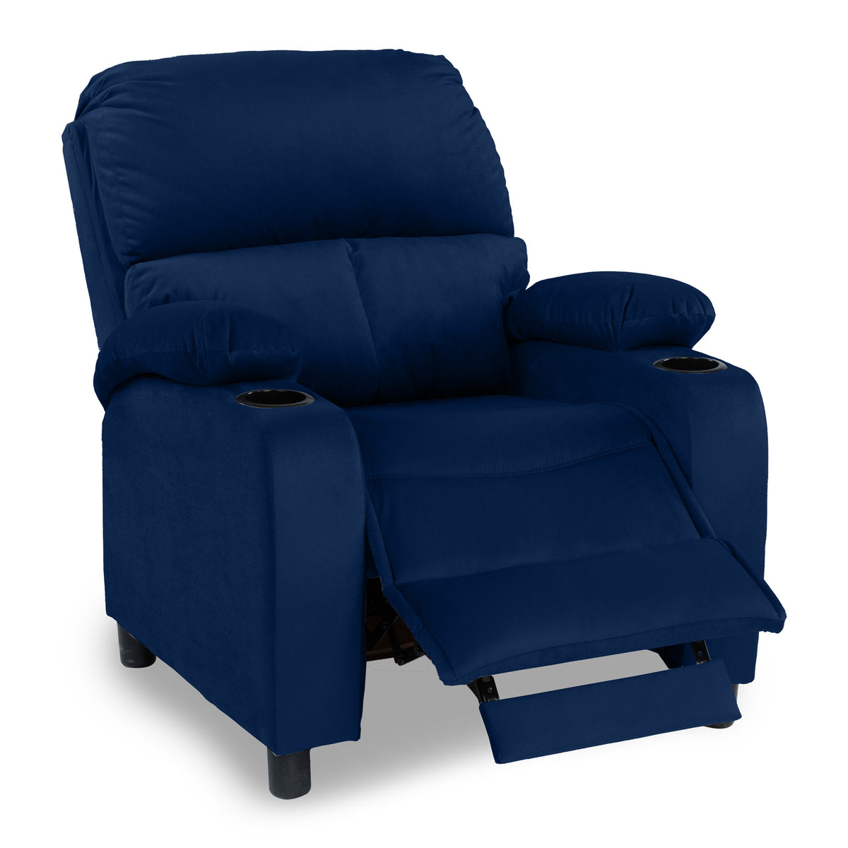 Velvet Classic Cinematic Recliner Chair with Cups Holder - NZ70 Dark Blue