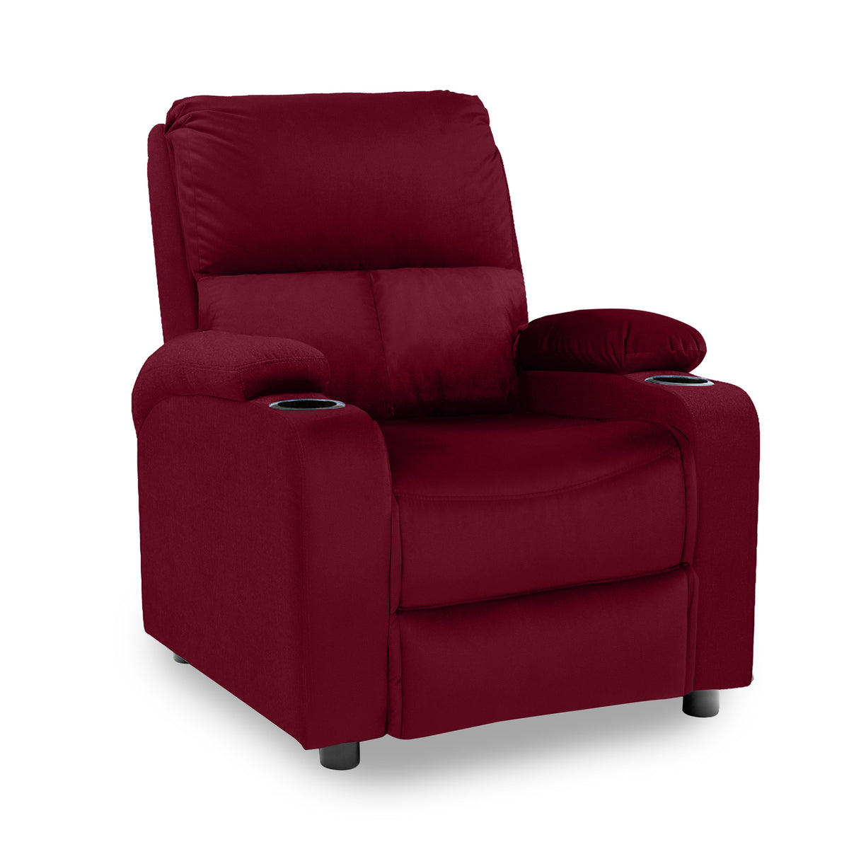 Velvet Classic Cinematic Recliner Chair with Cups Holder - NZ70 Burgundy