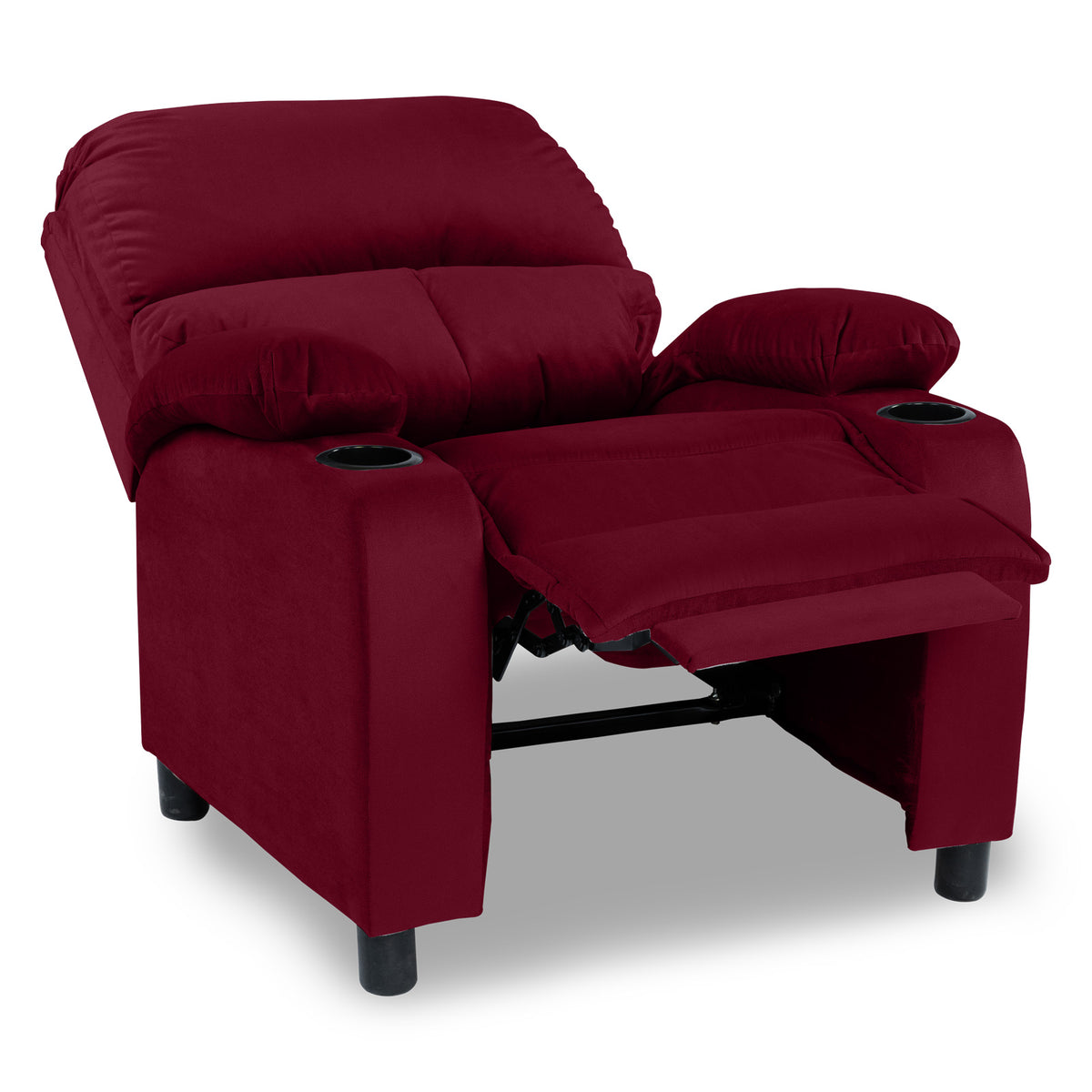 Velvet Classic Cinematic Recliner Chair with Cups Holder - NZ70 Burgundy